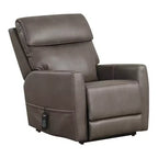 HOMES: Inside + Out Sillón reclinable motorizado de polipiel con elevador, calefacción por zonas y sistema patentado de reposacabezas gris
