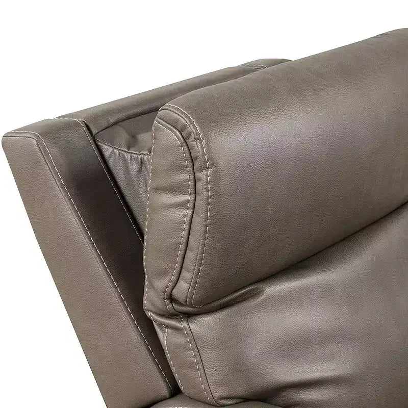 HOMES: Inside + Out Sillón reclinable motorizado de polipiel con elevador, calefacción por zonas y sistema patentado de reposacabezas gris