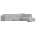 WyndenHall Biggs Right Sectional and Ottoman Pale Gray
