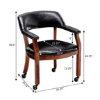 Sillón Dillon con ruedas en piel vegana negra de Breighton Home