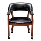 Sillón Dillon con ruedas en piel vegana negra de Breighton Home