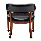 Sillón Dillon con ruedas en piel vegana negra de Breighton Home