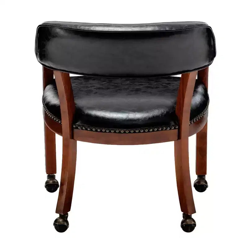Sillón Dillon con ruedas en piel vegana negra de Breighton Home