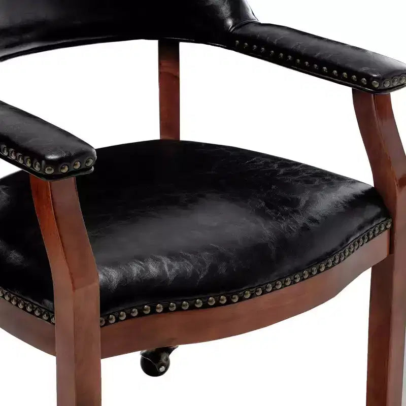 Sillón Dillon con ruedas en piel vegana negra de Breighton Home