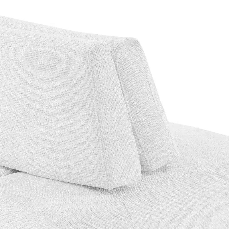 HOMES: Inside + Out Povoa, Silla modular moderna sin brazos, chenilla con respaldo extensible, blanca