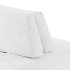 HOMES: Inside + Out Povoa, Silla modular moderna sin brazos, chenilla con respaldo extensible, blanca