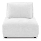 HOMES: Inside + Out Povoa, Silla modular moderna sin brazos, chenilla con respaldo extensible, blanca