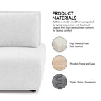 HOMES: Inside + Out Povoa, Silla modular moderna sin brazos, chenilla con respaldo extensible, blanca