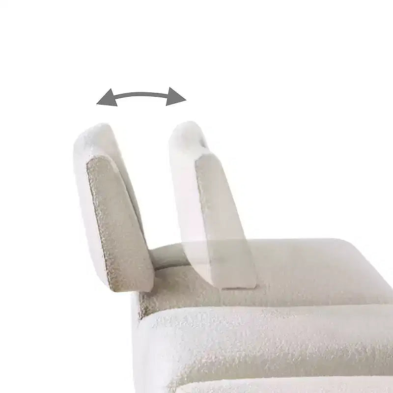 HOMES: Inside + Out Povoa, Silla modular moderna sin brazos, chenilla con respaldo extensible, blanca