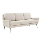 Chesapeake Fabric Sofa Black/Beige - Modway: Polyester Upholstery, Metal Frame, Modern Style, Seats 3