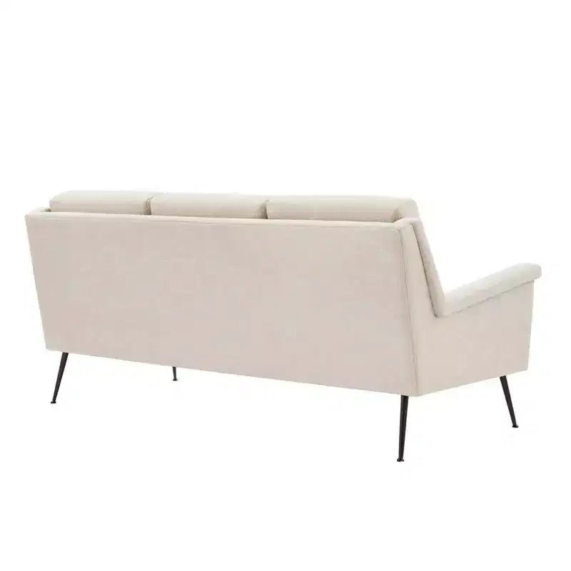 Sofá de tela Chesapeake negro/beige - Modway: Tapicería de poliéster, Estructura de metal, Estilo moderno, 3 plazas