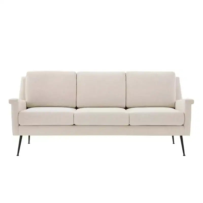 Sofá de tela Chesapeake negro/beige - Modway: Tapicería de poliéster, Estructura de metal, Estilo moderno, 3 plazas