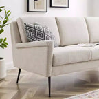 Sofá de tela Chesapeake negro/beige - Modway: Tapicería de poliéster, Estructura de metal, Estilo moderno, 3 plazas