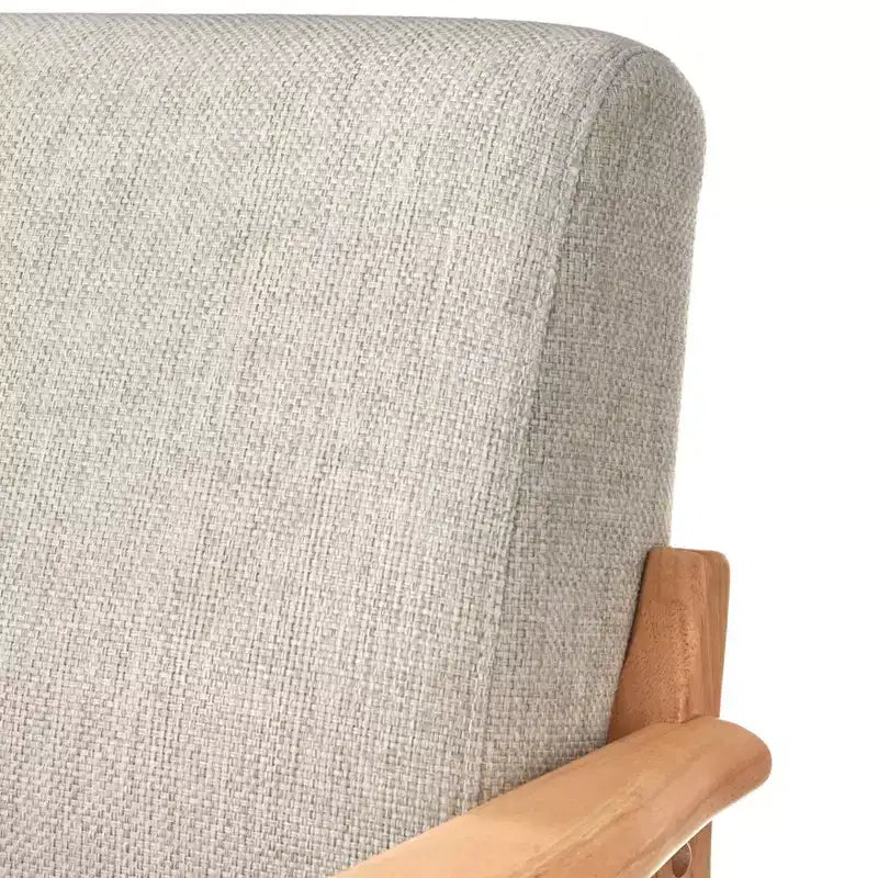 Lifestorey Beaumont - Sillón decorativo con estructura de madera maciza tapizado, natural/beige