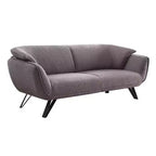 Sofá Dalya de 78" de Lino Gris - Acme Furniture: Tapicería de Terciopelo, Incluye 2 Cojines Decorativos