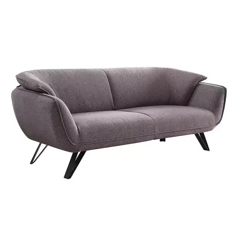 Sofá Dalya de 78" de Lino Gris - Acme Furniture: Tapicería de Terciopelo, Incluye 2 Cojines Decorativos