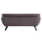 Sofá Dalya de 78" de Lino Gris - Acme Furniture: Tapicería de Terciopelo, Incluye 2 Cojines Decorativos