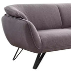 Sofá Dalya de 78" de Lino Gris - Acme Furniture: Tapicería de Terciopelo, Incluye 2 Cojines Decorativos