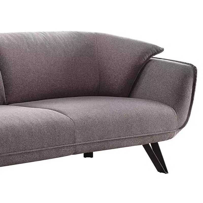 Sofá Dalya de 78" de Lino Gris - Acme Furniture: Tapicería de Terciopelo, Incluye 2 Cojines Decorativos