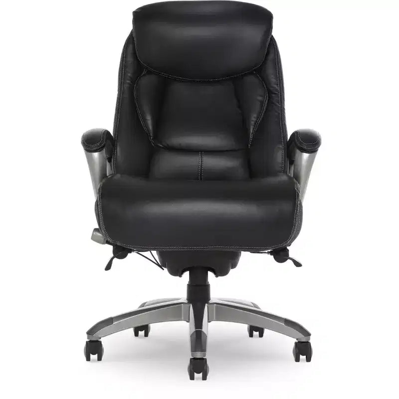 Silla de oficina ejecutiva Serta Works con tecnología Smart Layers gris Opportunity: piel unida ergonómica, altura ajustable, capacidad de 124,7 kg