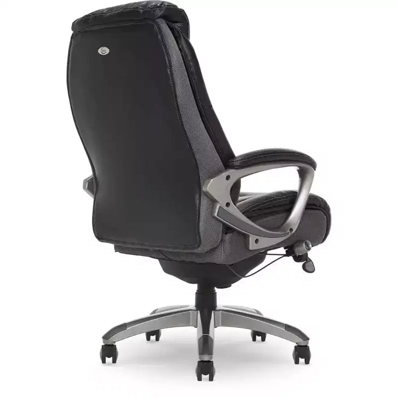 Silla de oficina ejecutiva Serta Works con tecnología Smart Layers gris Opportunity: piel unida ergonómica, altura ajustable, capacidad de 124,7 kg