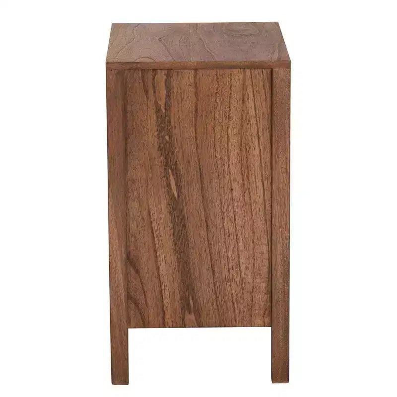 bali & pari Holitz Bayur Wood Mesita de noche nogal/marrón claro: 21.7" de alto, no requiere montaje