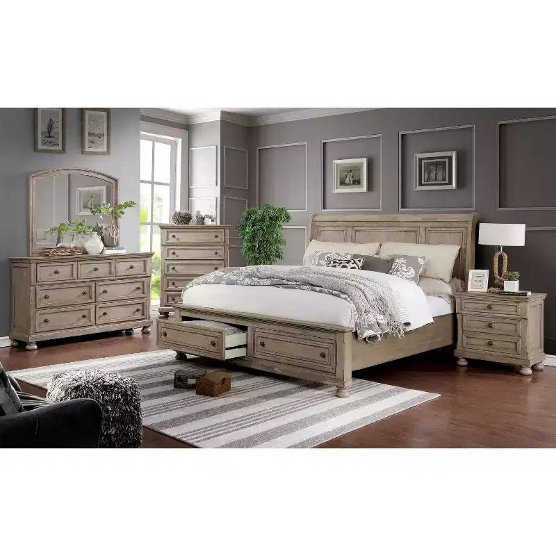Juego de cama y cómoda Queen de 2 piezas gris - HOMES: Inside + Out