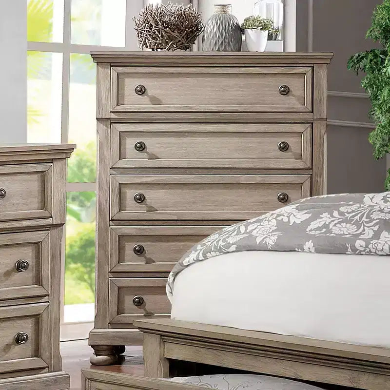 Juego de cama y cómoda Queen de 2 piezas gris - HOMES: Inside + Out