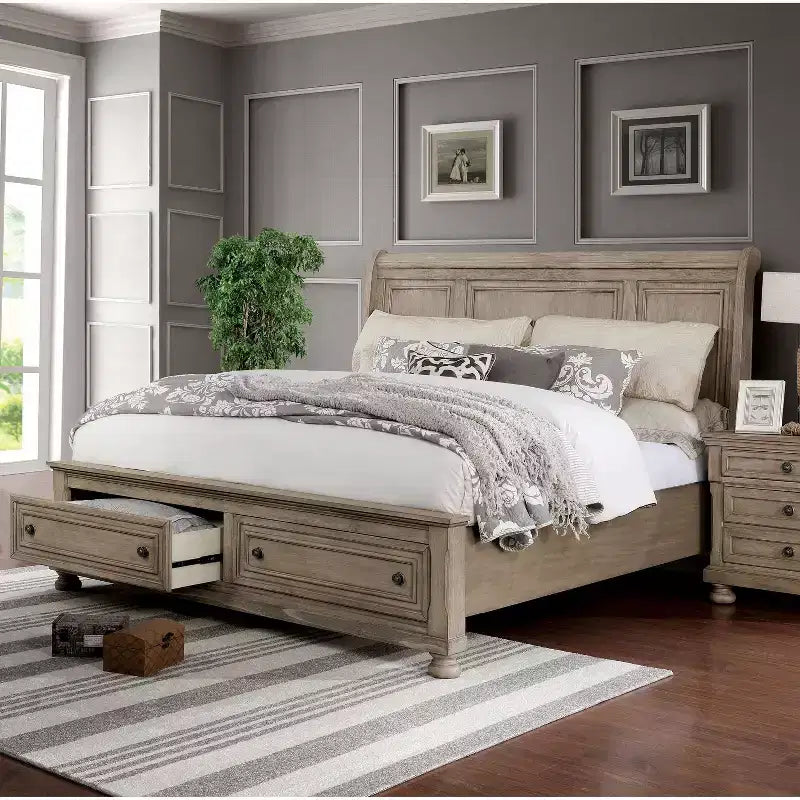 Juego de cama y cómoda Queen de 2 piezas gris - HOMES: Inside + Out