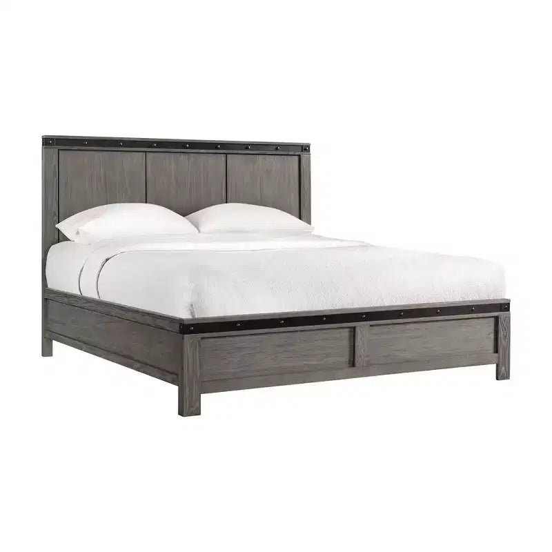 Juego de dormitorio de 6 piezas King Montauk Panel Gris - Picket House Furnishings: Incluye cómoda, sinfonier y mesita de noche