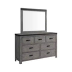 Juego de dormitorio de 6 piezas King Montauk Panel Gris - Picket House Furnishings: Incluye cómoda, sinfonier y mesita de noche