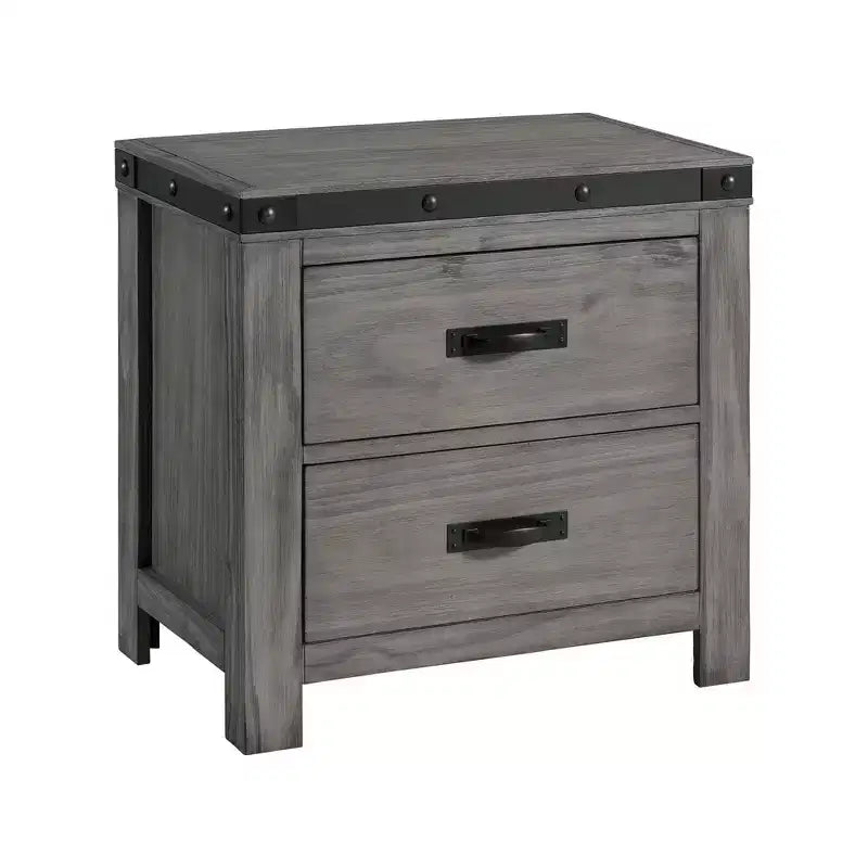Juego de dormitorio de 6 piezas King Montauk Panel Gris - Picket House Furnishings: Incluye cómoda, sinfonier y mesita de noche