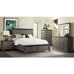 Juego de dormitorio de 6 piezas King Montauk Panel Gris - Picket House Furnishings: Incluye cómoda, sinfonier y mesita de noche