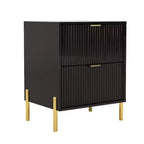 Festivo Set de 3 Piezas Modern Elegance de 2 Mesitas de Noche con Cajones y Cómoda de 3 Cajones Negro