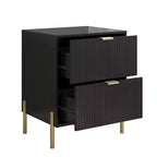 Festivo Set de 3 Piezas Modern Elegance de 2 Mesitas de Noche con Cajones y Cómoda de 3 Cajones Negro