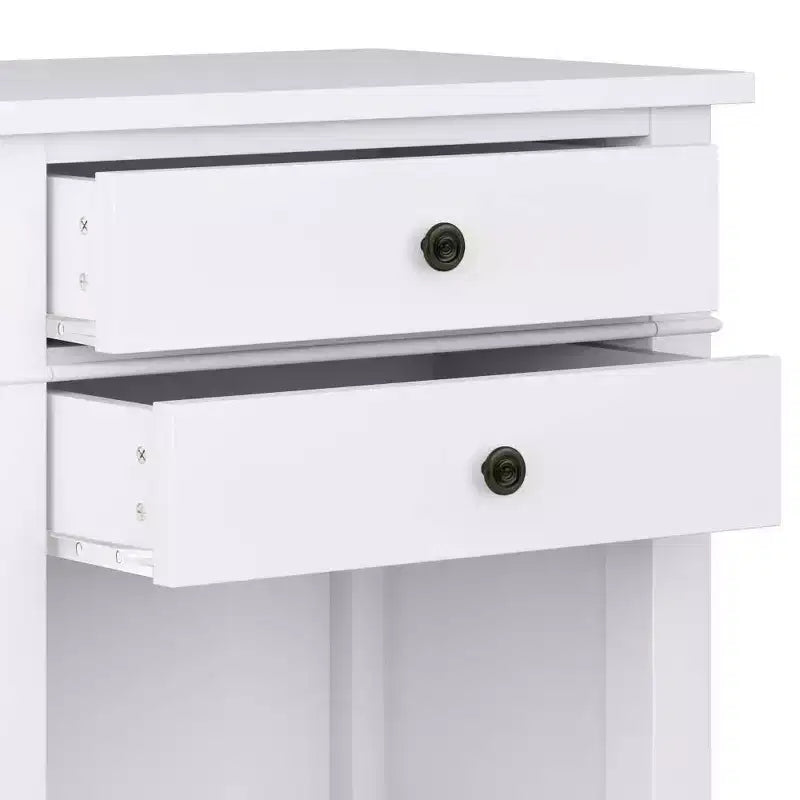 Mesita de Noche de Madera Maciza Sterling de 24" Blanca - WyndenHall