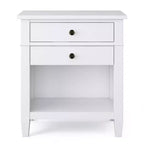Mesita de Noche de Madera Maciza Sterling de 24" Blanca - WyndenHall
