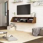 Fannister Mueble de TV Flotante para televisores de hasta 70 pulgadas Hickory Claro - miBasics: Centro de Entretenimiento Moderno, Montado en la Pared