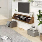 Fannister Mueble de TV Flotante para televisores de hasta 70 pulgadas Hickory Claro - miBasics: Centro de Entretenimiento Moderno, Montado en la Pared