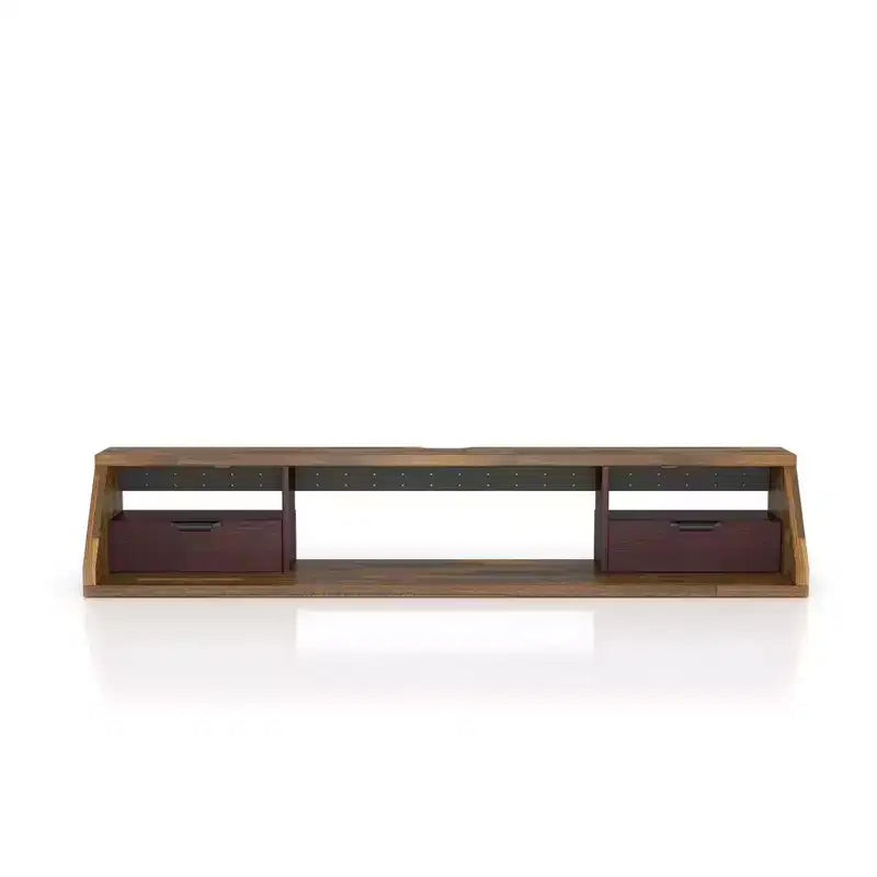 Fannister Mueble de TV Flotante para televisores de hasta 70 pulgadas Hickory Claro - miBasics: Centro de Entretenimiento Moderno, Montado en la Pared
