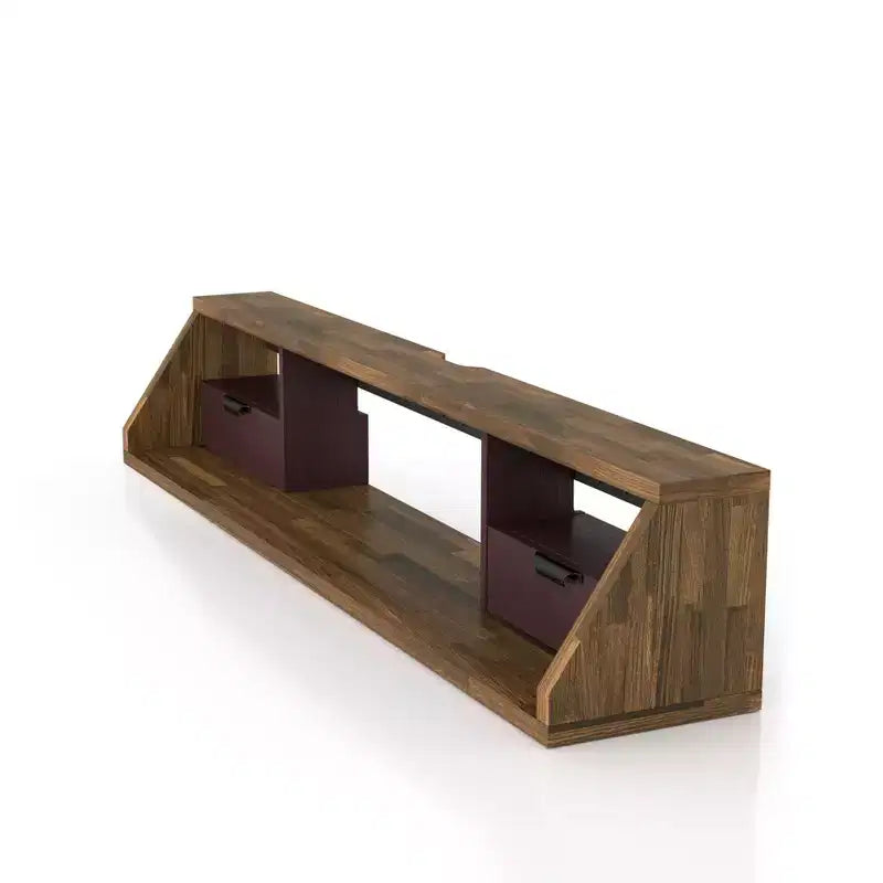 Fannister Mueble de TV Flotante para televisores de hasta 70 pulgadas Hickory Claro - miBasics: Centro de Entretenimiento Moderno, Montado en la Pared