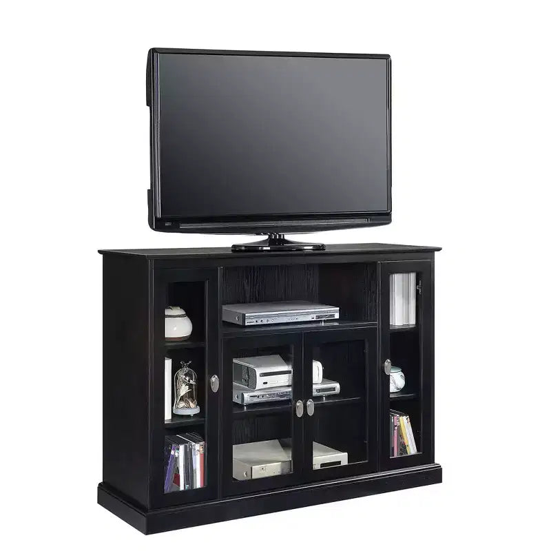 Breighton Home Mueble para TV Highboy Summit de 60" con armarios de almacenamiento y estantes negro