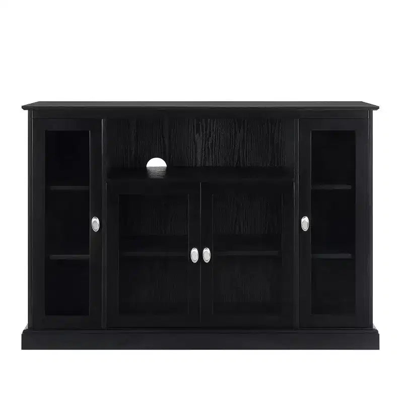 Breighton Home Mueble para TV Highboy Summit de 60" con armarios de almacenamiento y estantes negro