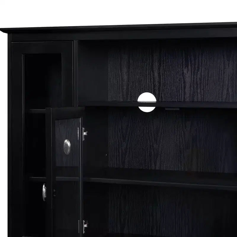 Breighton Home Mueble para TV Highboy Summit de 60" con armarios de almacenamiento y estantes negro