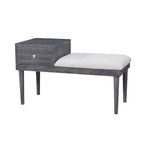 HOGARES: por dentro y por fuera Banco de almacenamiento moderno de mediados de siglo Luce, gris envejecido: Asiento tapizado y acolchado, patas de madera