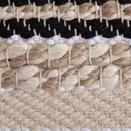 Puf Arsenal Beige/Gris - Anji Mountain: Otomana Cuadrada Hecha a Mano, Funda Extraíble, Poliéster y Yute, Estilo Contemporáneo