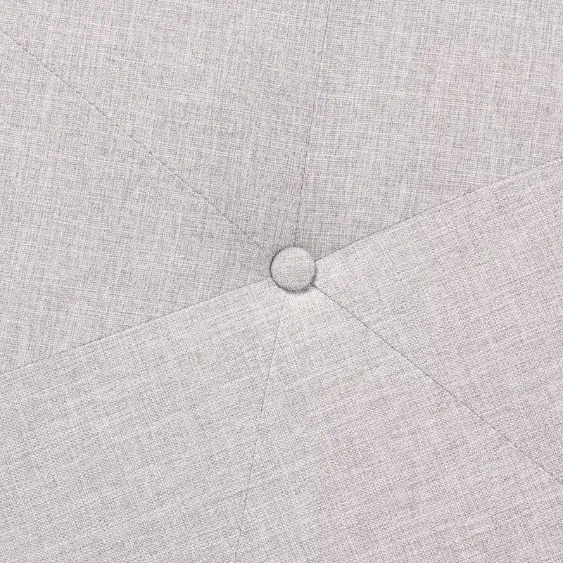 Puf otomano de tela y madera Theo gris beis/marrón nogal - Baxton Studio