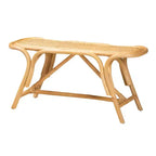 Baxton Studio Septa Banco decorativo de ratán, marrón natural: Muebles de interior, no requiere montaje, limpiar las manchas