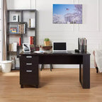 Escritorio de Oficina Abella Espresso - HOMES: Inside + Out: Muebles Modernos para el Hogar con Almacenamiento y Detalles Plateados
