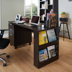 Escritorio de Oficina Abella Espresso - HOMES: Inside + Out: Muebles Modernos para el Hogar con Almacenamiento y Detalles Plateados